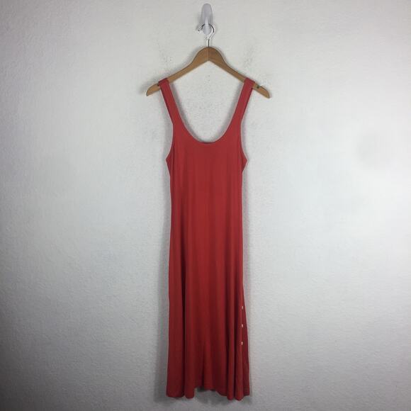 Rag & Bone Allegra Scoop-Neck Tank Midi Dress Size XS Coral Crepe Jersey - Picture 3 of 13